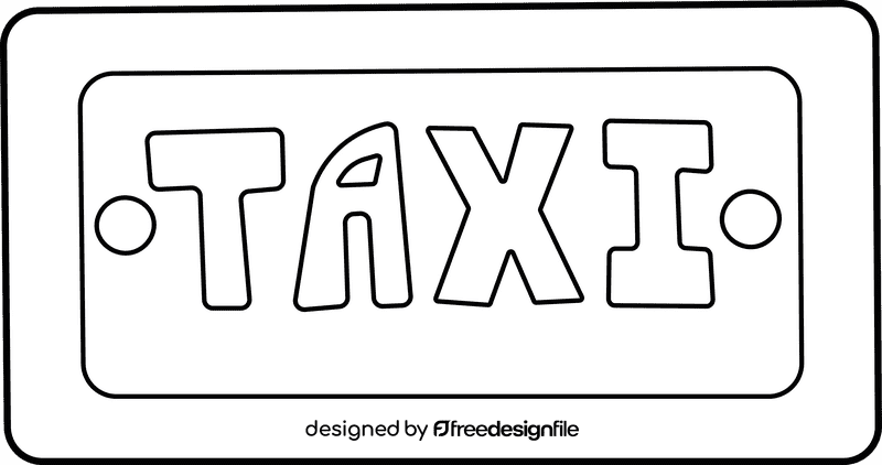 Taxi LED black and white clipart
