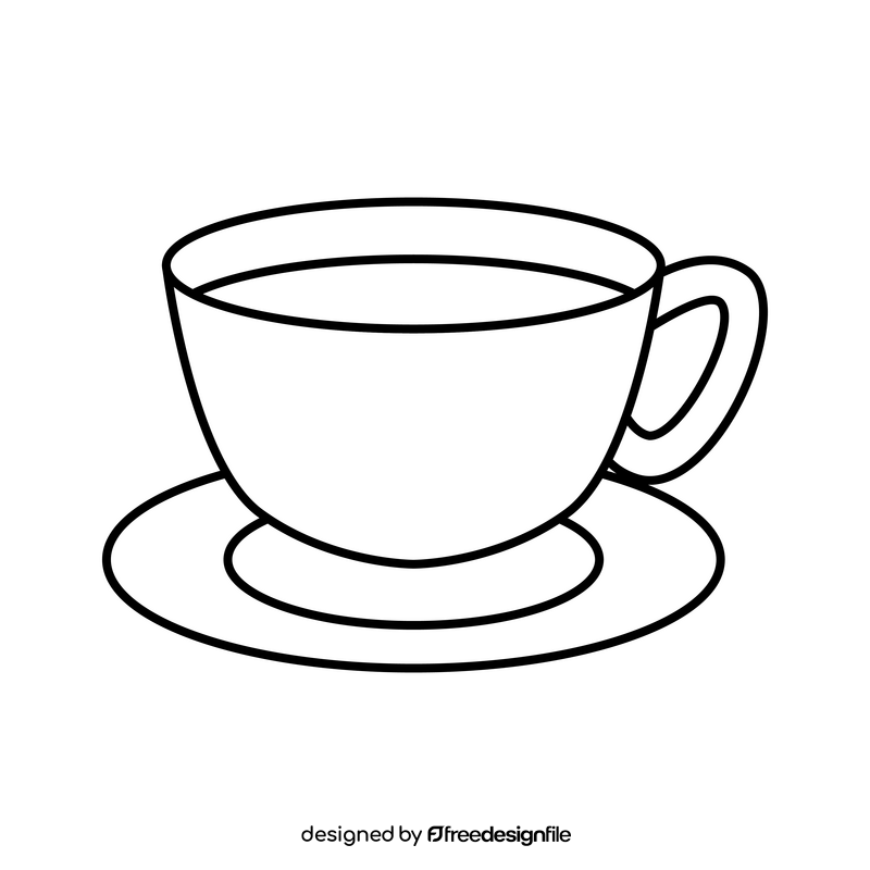 Coffee drawing black and white clipart