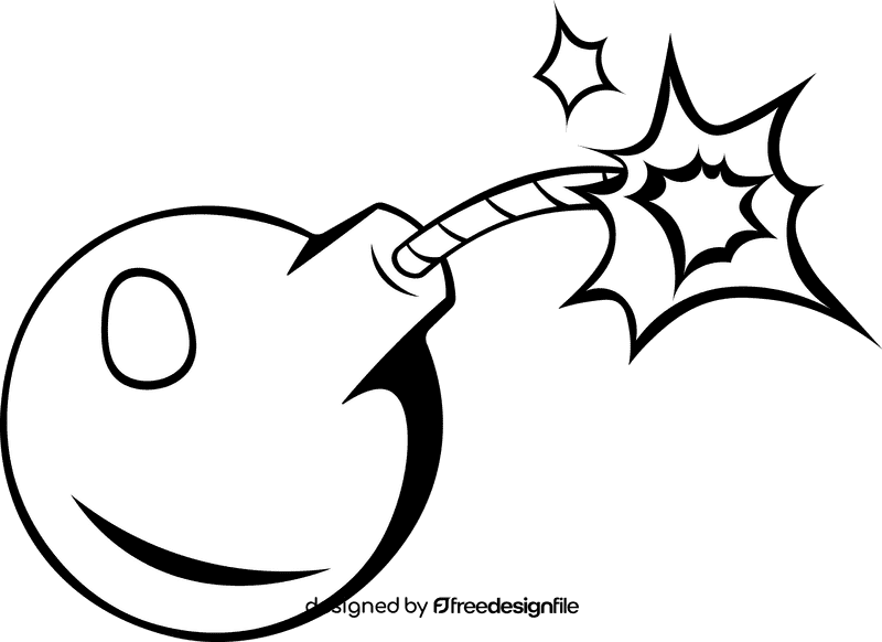 Bomb Ball black and white clipart