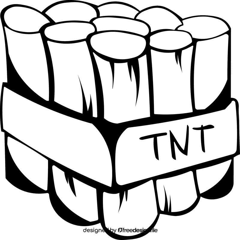 Bomb Dynamite TNT black and white clipart