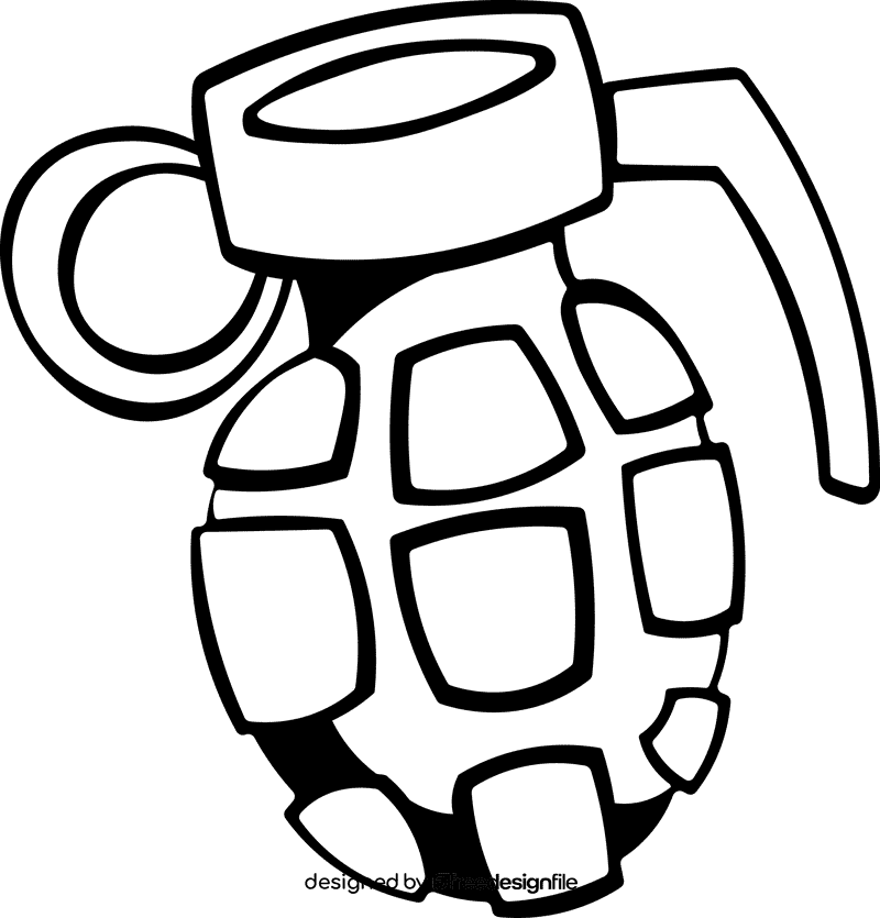 Bomb Grenade Modern black and white clipart