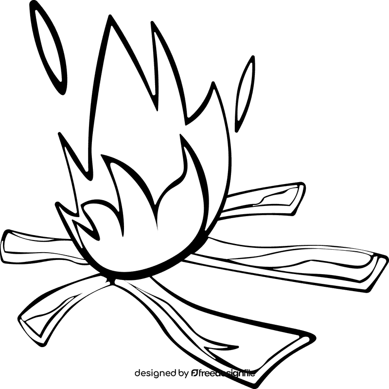 Bonfire black and white clipart