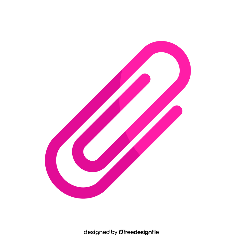Pink paper clip clipart