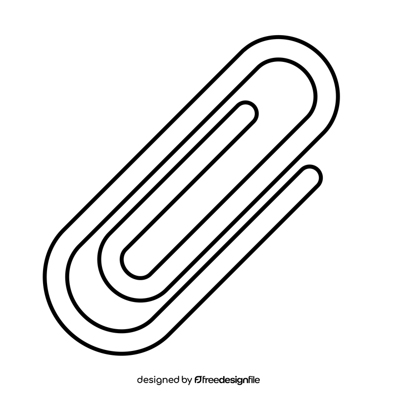 Pink paper clip drawing black and white clipart