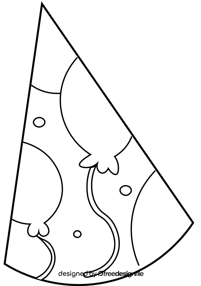 Birthday Hat Balloons black and white clipart