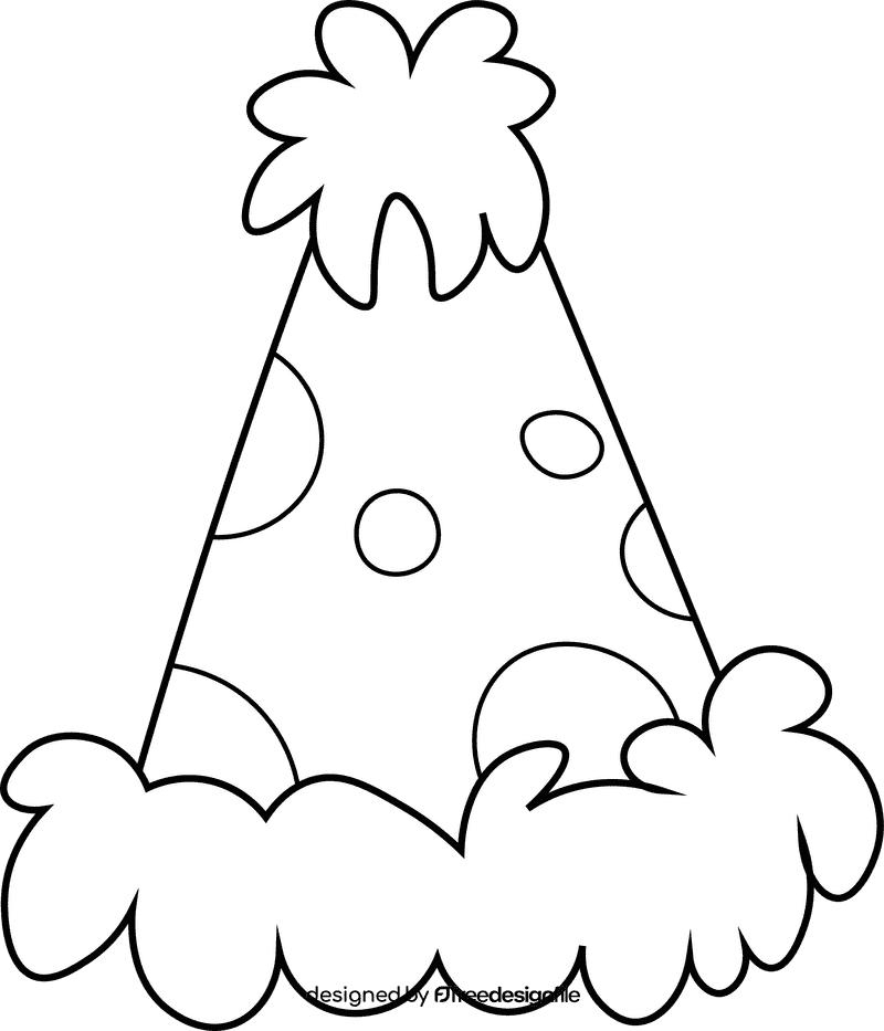 Birthday Hat Fur black and white clipart
