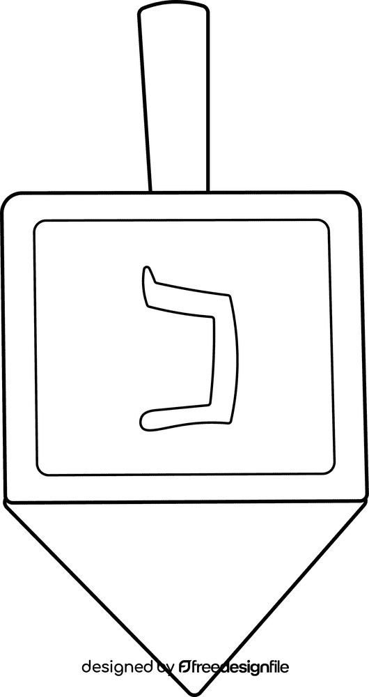 Dreidel black and white clipart