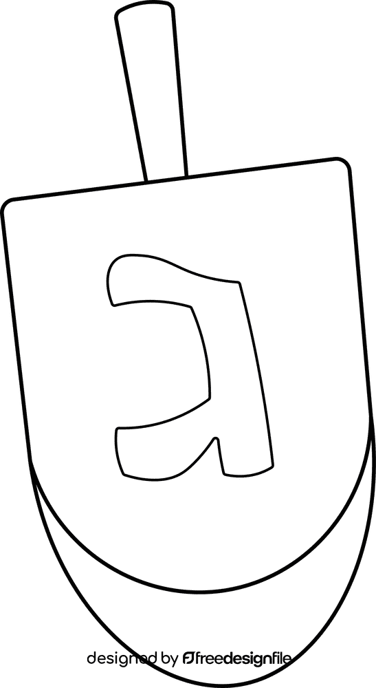 Dreidel black and white clipart
