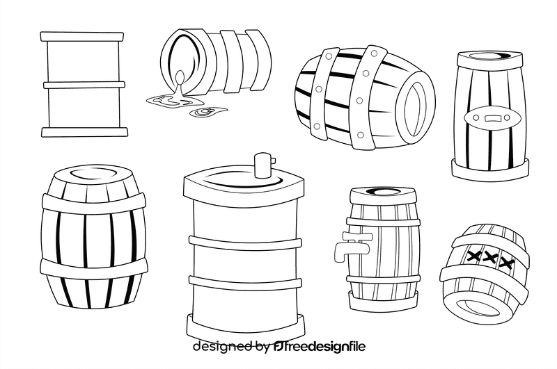 Keg black and white vector
