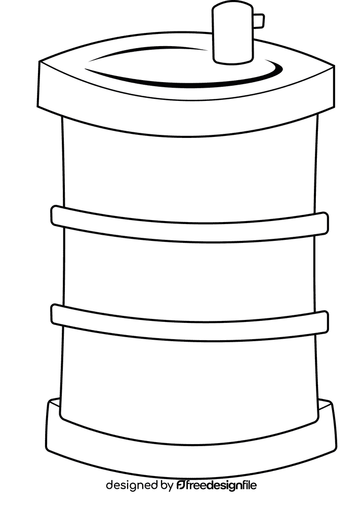 Keg Metal black and white clipart