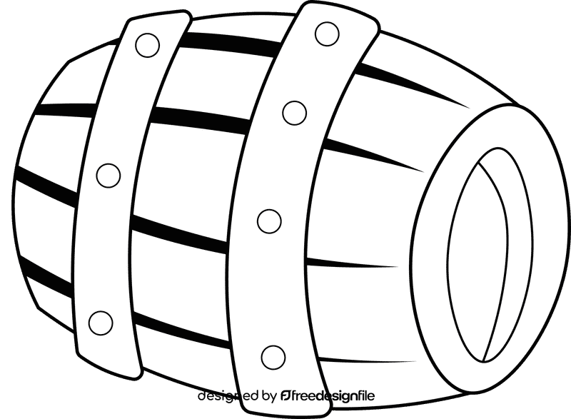 Beer Keg Wood black and white clipart