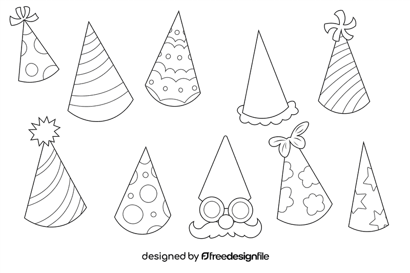 Party Hat black and white vector