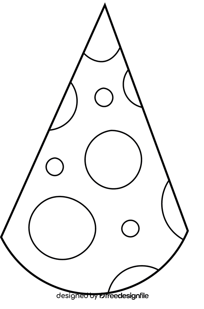 Party Hat Dotted black and white clipart
