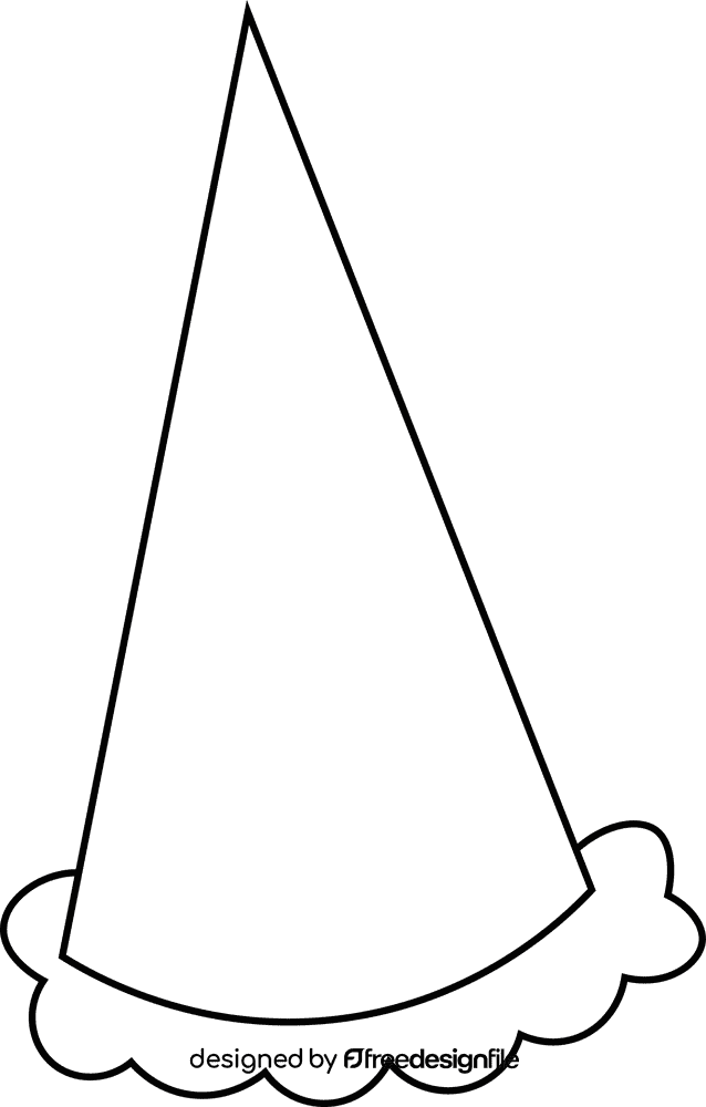 Party Hat Purple black and white clipart
