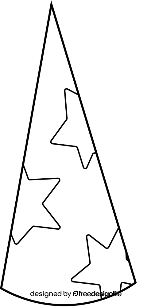 Party Hat Stars black and white clipart