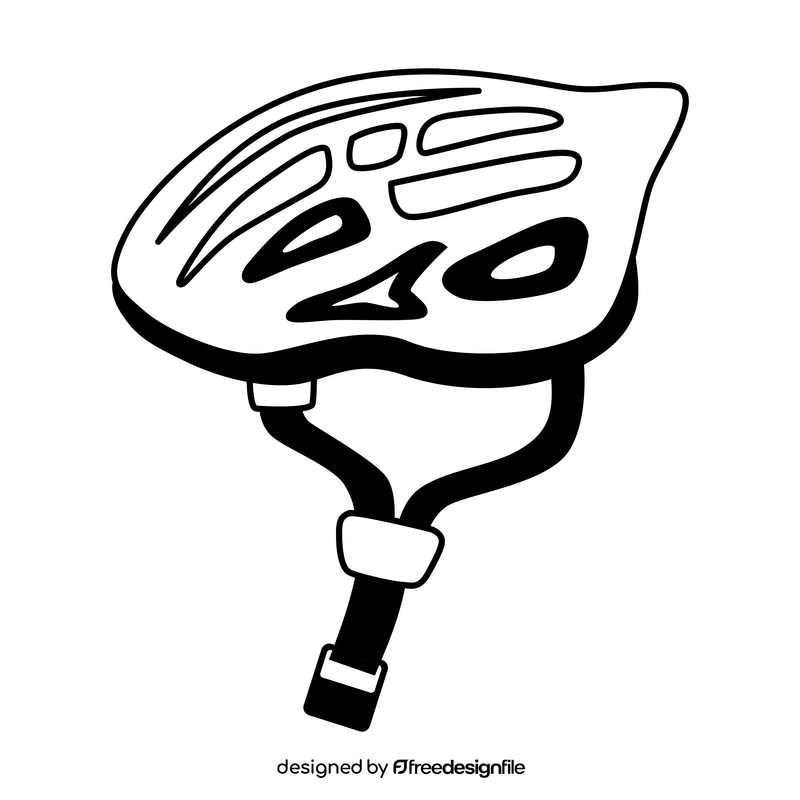 Bicycle helmet drawing black and white clipart