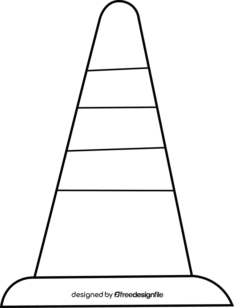 Traffic Cone Green black and white clipart