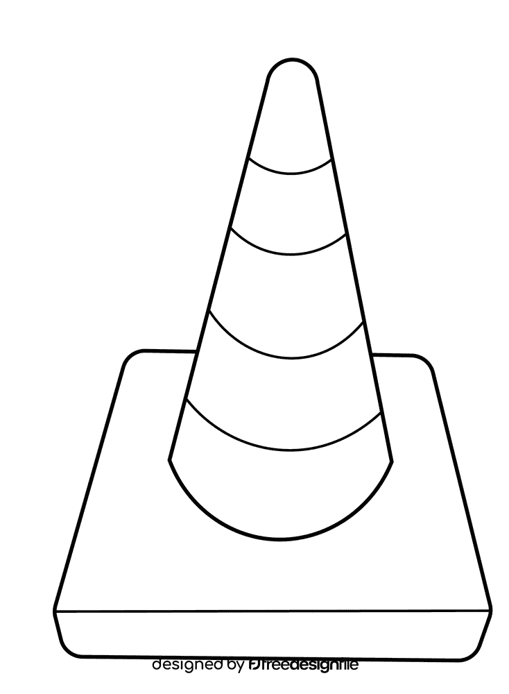 Traffic Cone Red black and white clipart