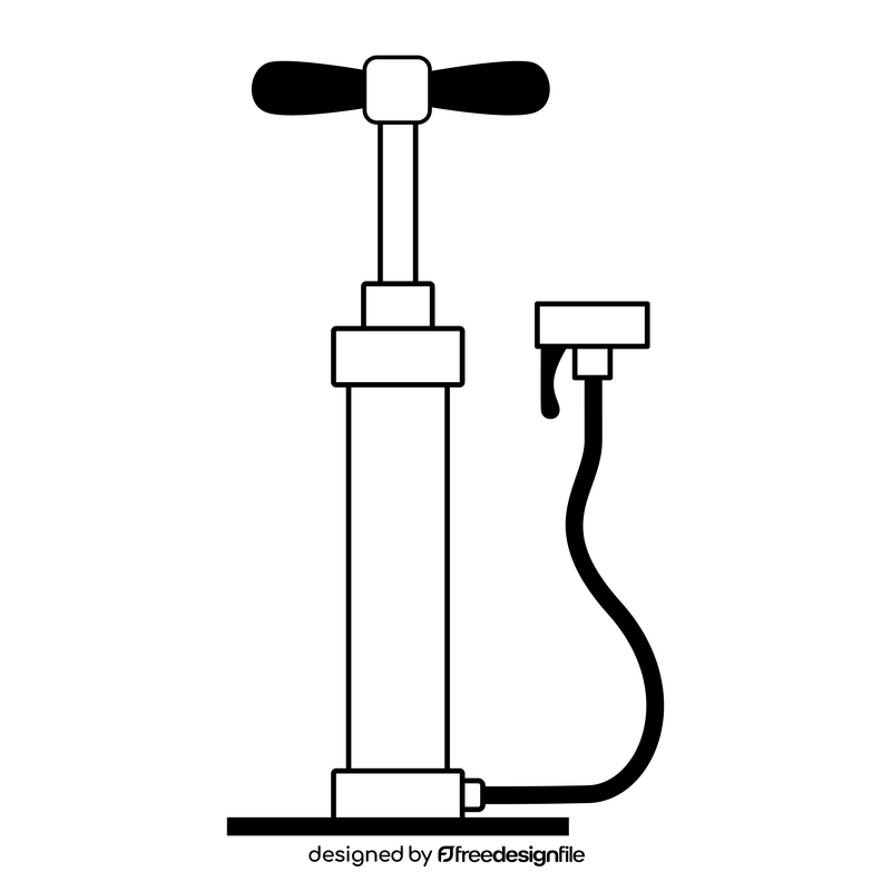 Air pump drawing black and white clipart
