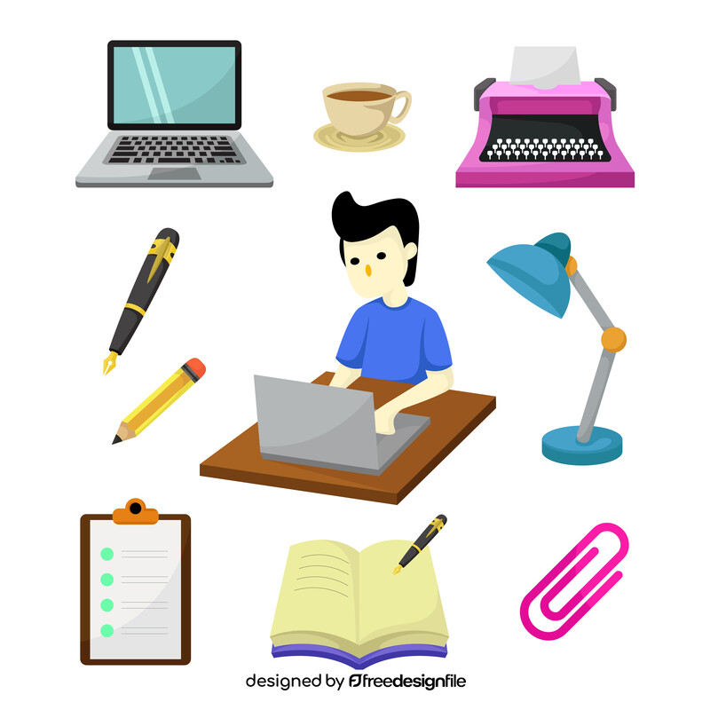 Writing free icons set vector