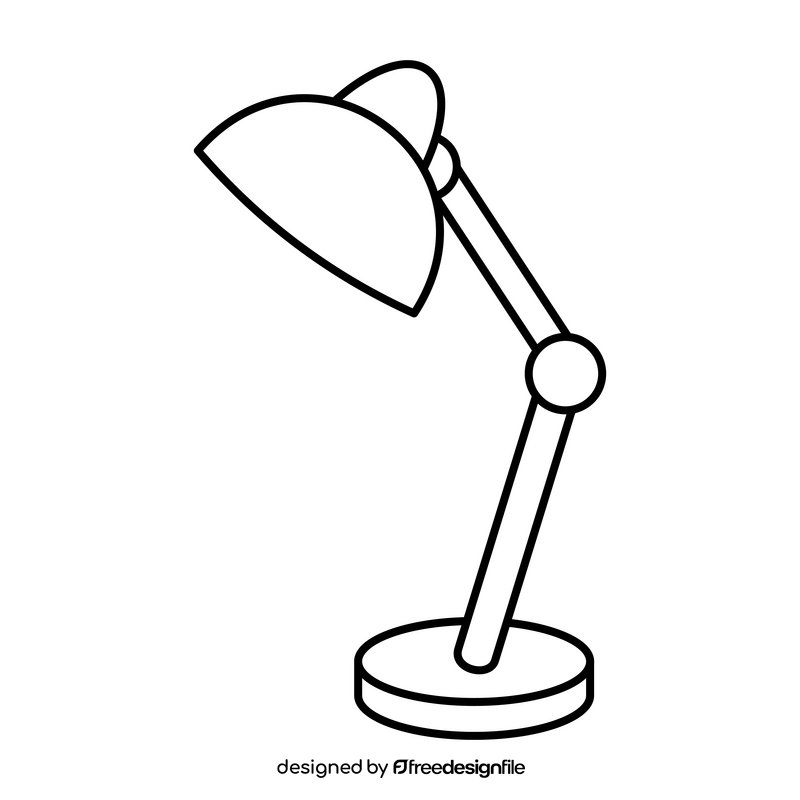 Table lamp drawing black and white clipart