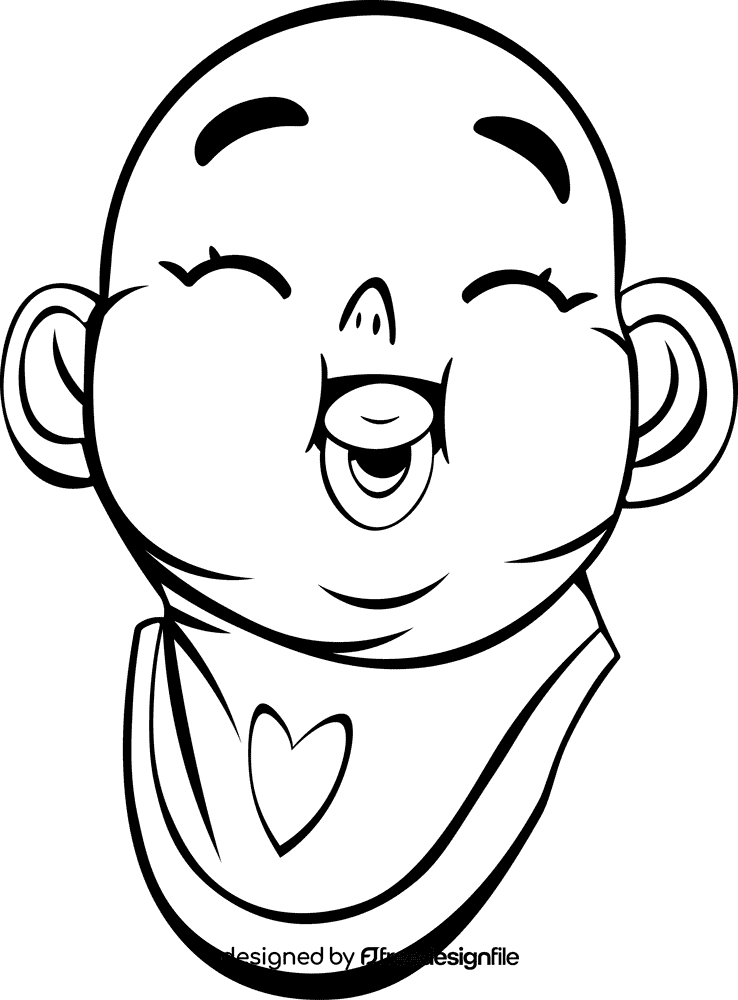 Baby Pacifier black and white clipart