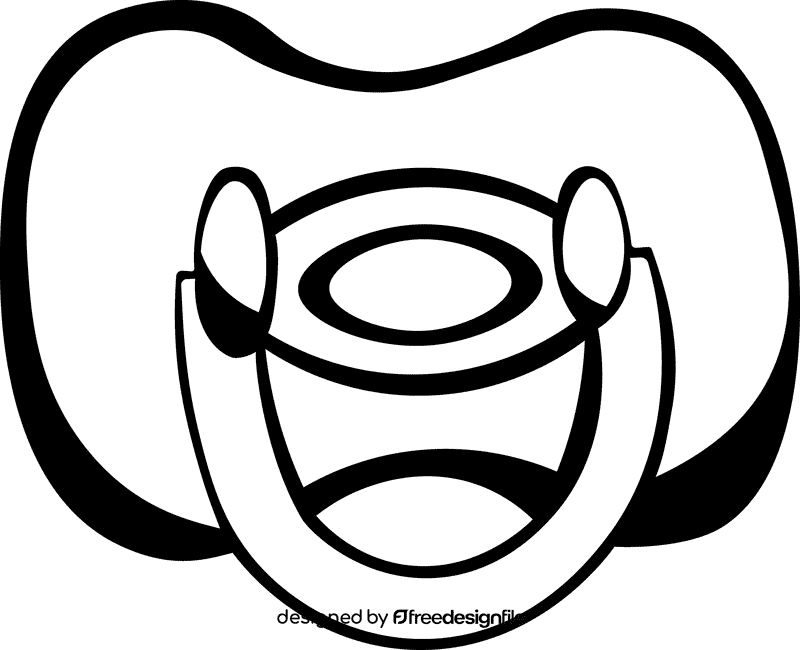 Baby Pacifier black and white clipart