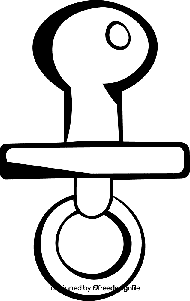 Baby Pacifier black and white clipart