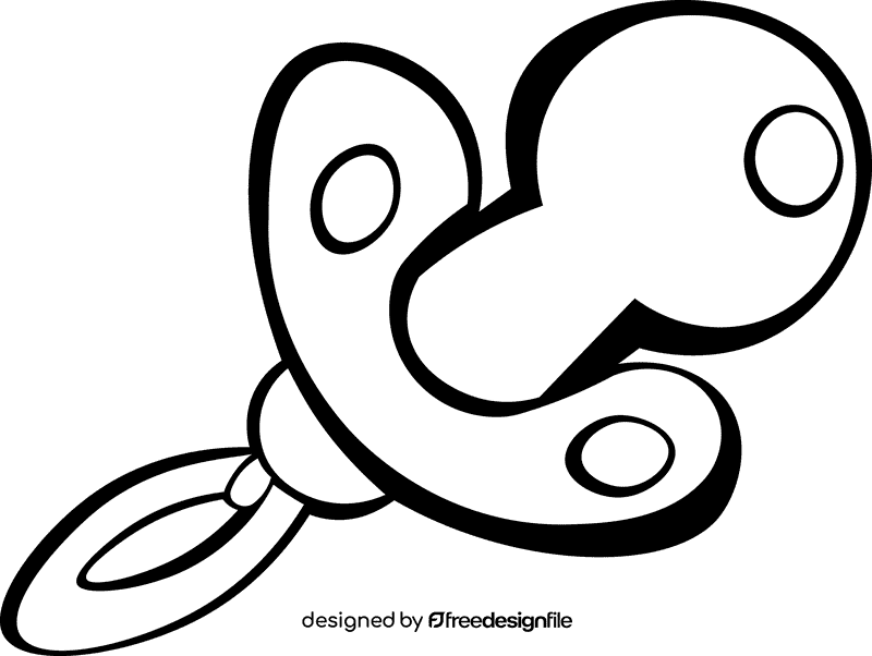 Baby Pacifier black and white clipart