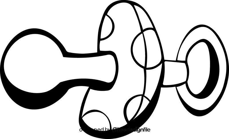 Baby Pacifier black and white clipart