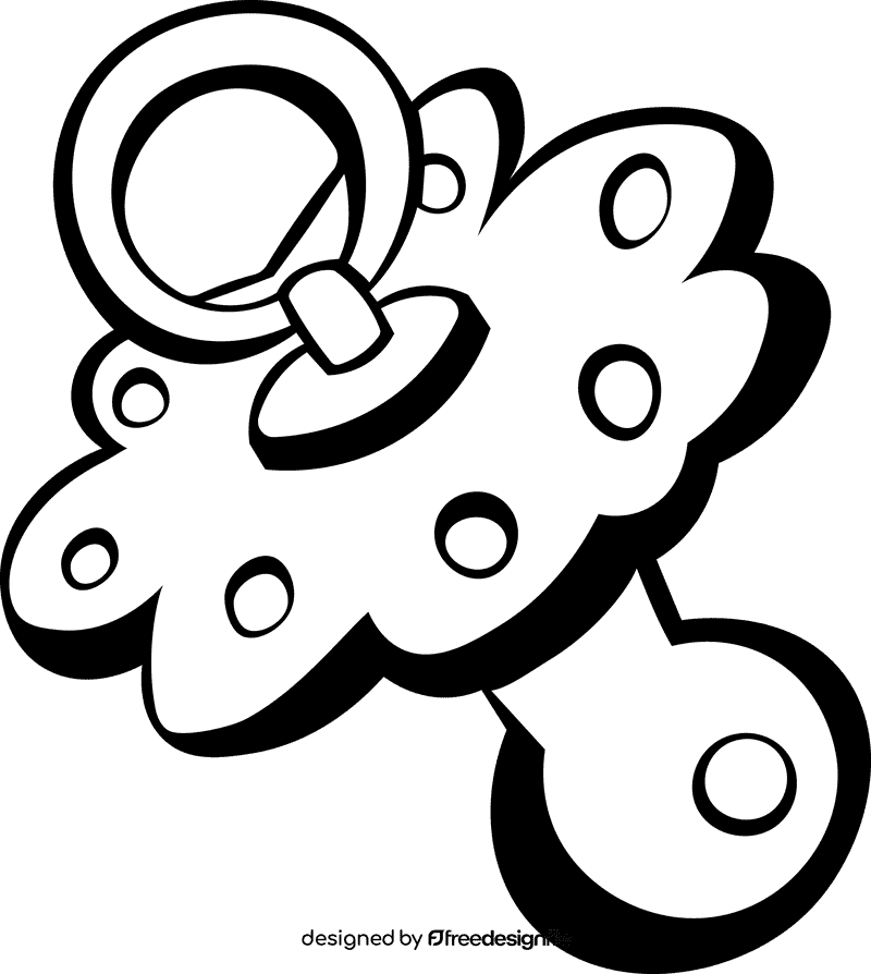 Baby Pacifier black and white clipart