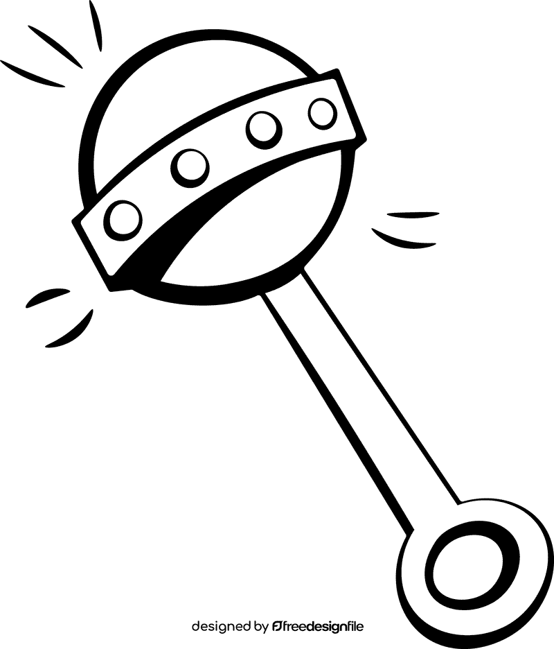 Baby Rattle black and white clipart