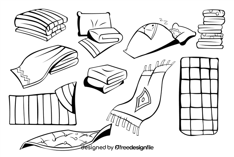 Blanket black and white vector
