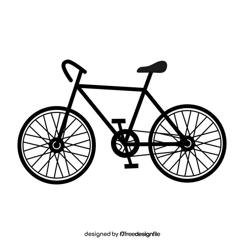 Bicycle drawing black and white clipart