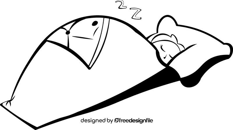 Blanket Sleep black and white clipart