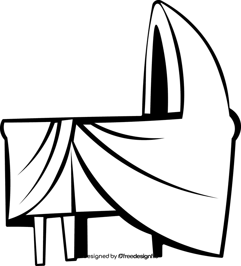 Crib Covered black and white clipart