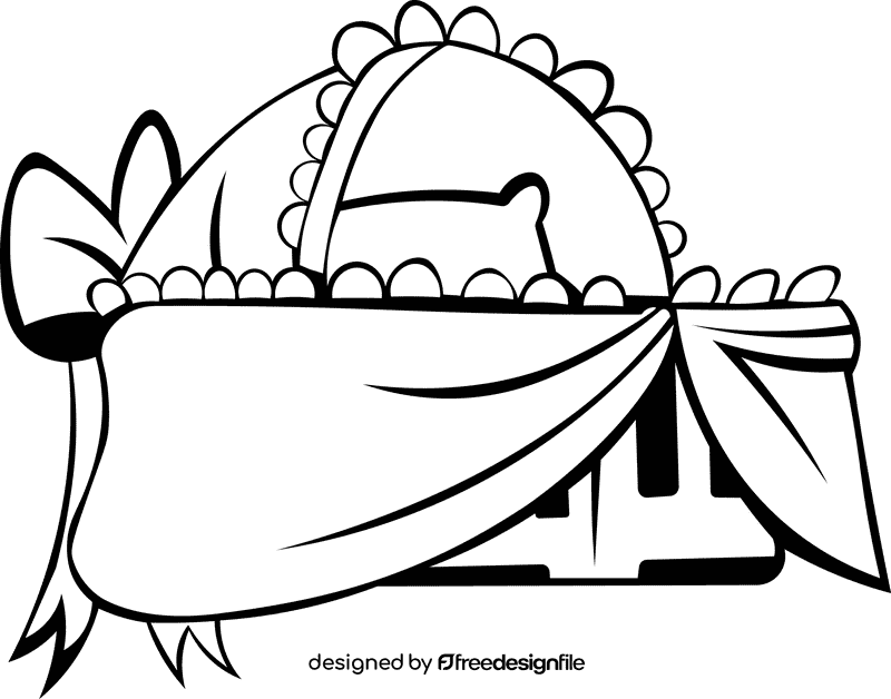 Crib Gift black and white clipart