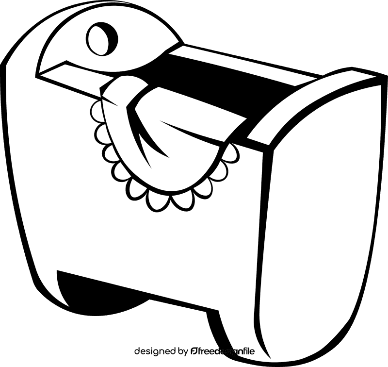 Crib Old black and white clipart