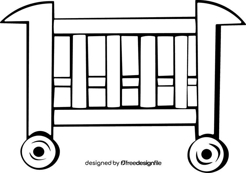 Crib Wheels black and white clipart