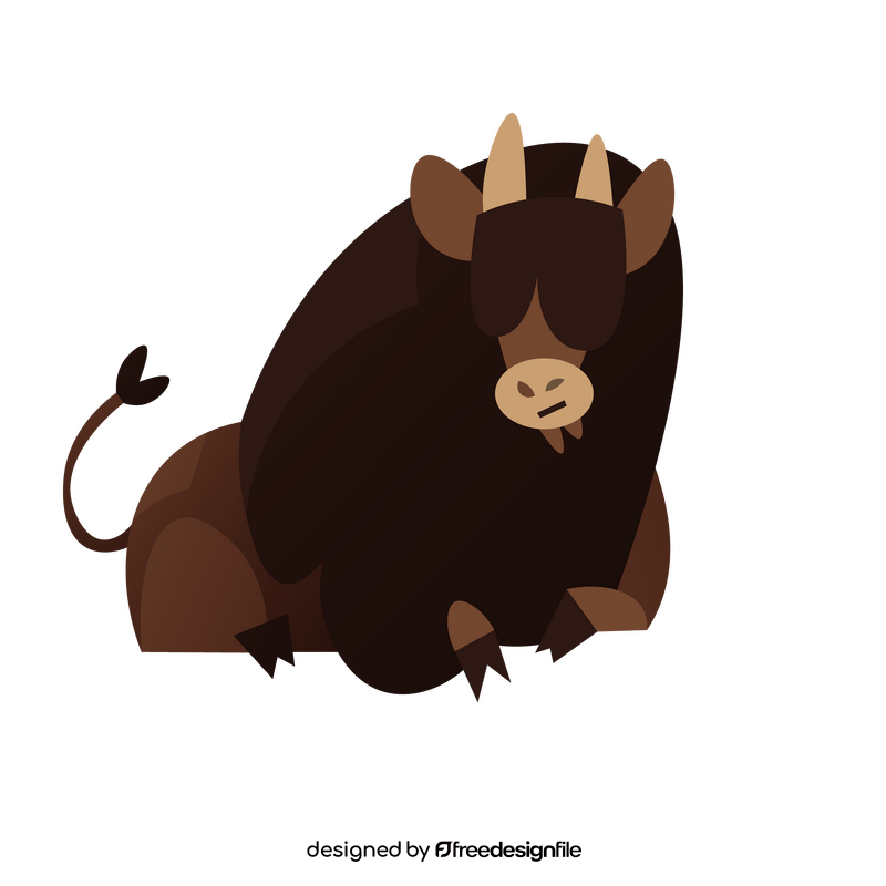 Cartoon bison liying free clipart