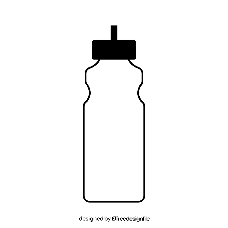 Sports water bottle drawing black and white clipart