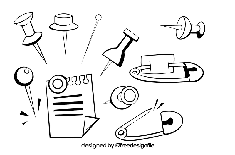 Pin black and white vector