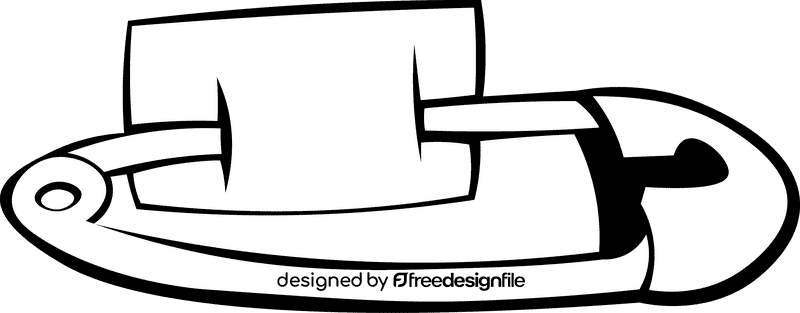 Pin Metal black and white clipart