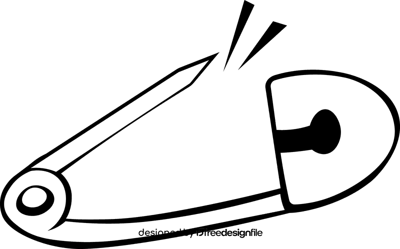 Pin Metal black and white clipart