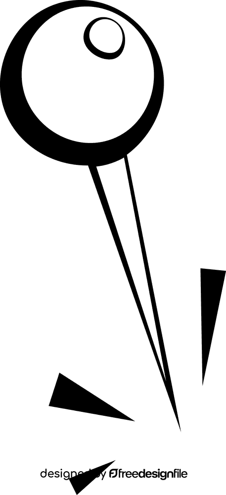 Pin Red Small black and white clipart