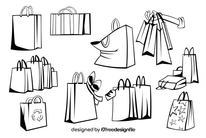 Shopping Bag black and white vector