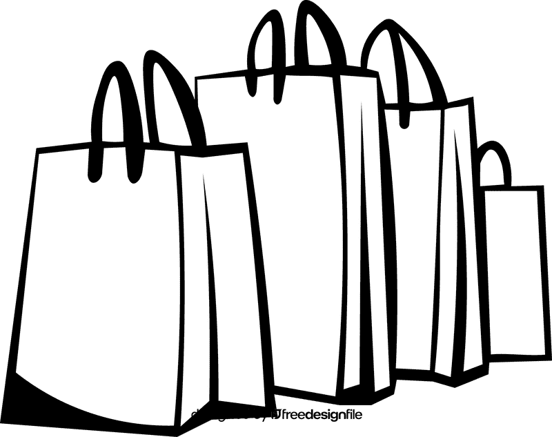 Shopping Bag Four black and white clipart