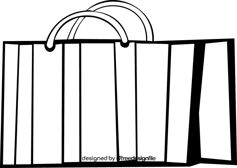 Shopping Bag Striped black and white clipart