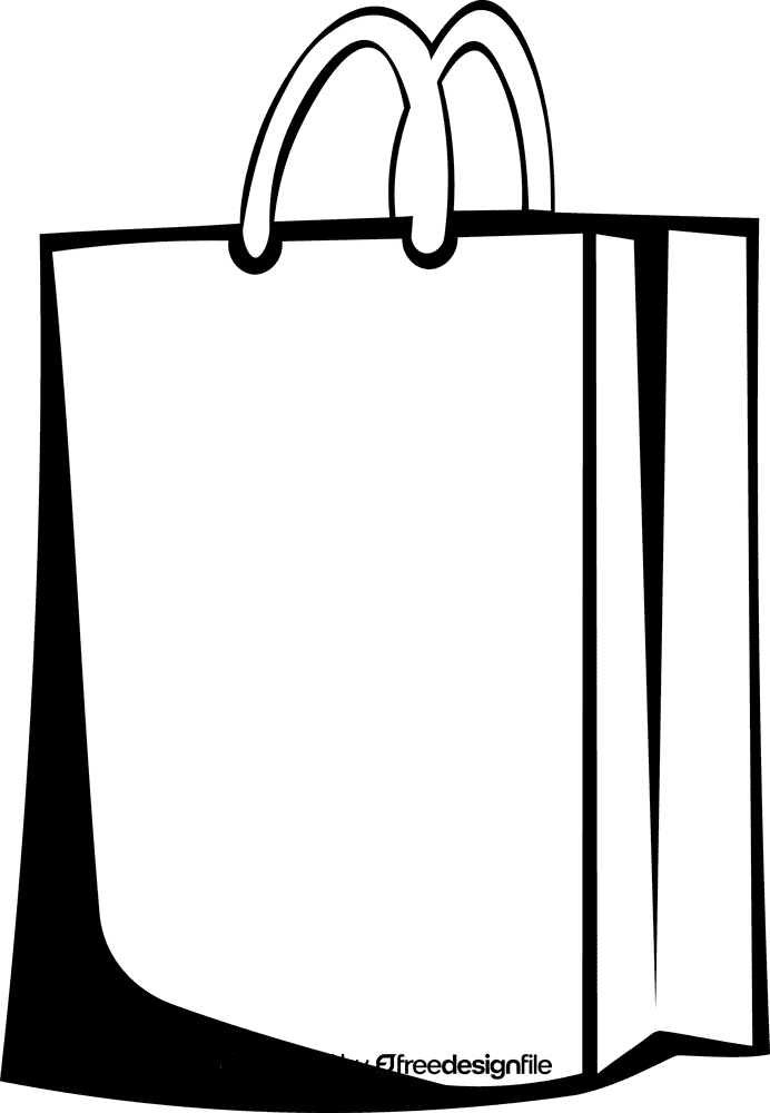 Shopping Bag Yellow black and white clipart
