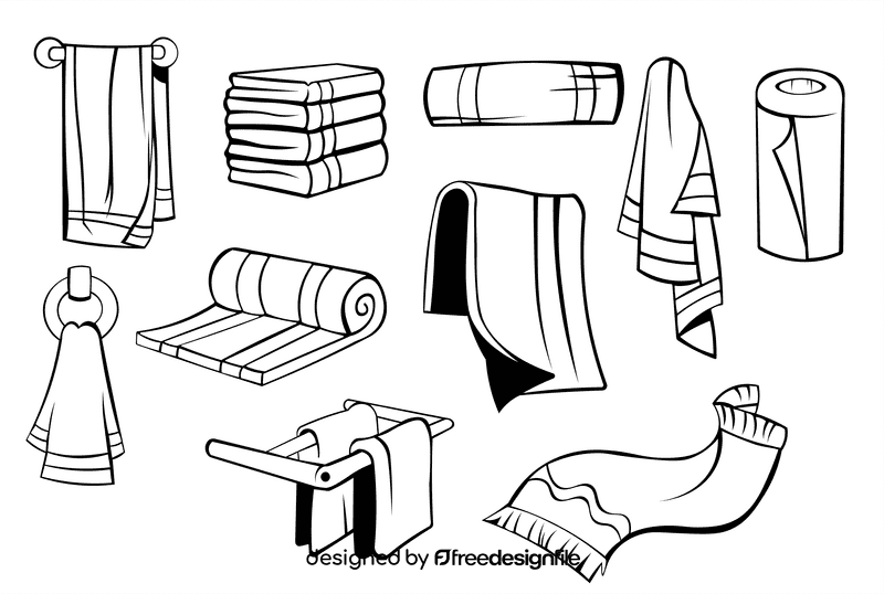 Towel black and white vector